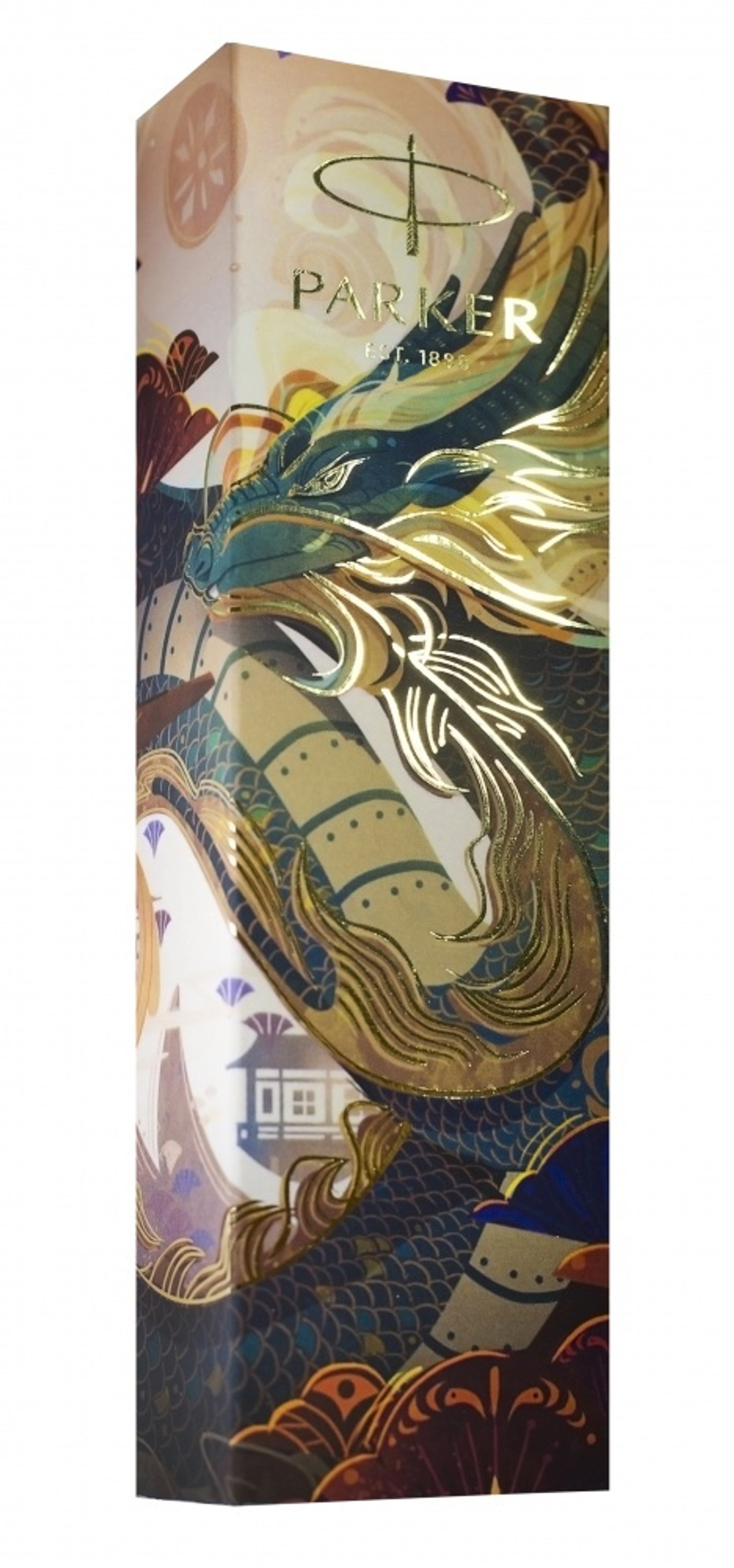 Шариковая ручка Parker Jotter Dragon Special Edition, цвет: St. Steel GT, стержень: Mblue в подарочной коробке