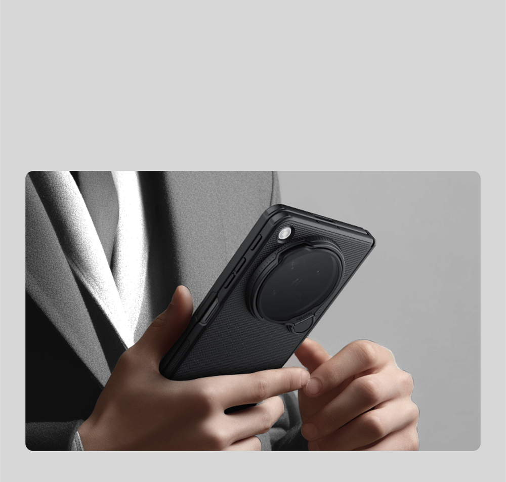 Чехол с защитной откидной крышкой для камеры на OPPO Find N6, серия Super Frosted Shield Prop Magnetic Case (версия с прозрачной крышкой объектива) от Nillkin