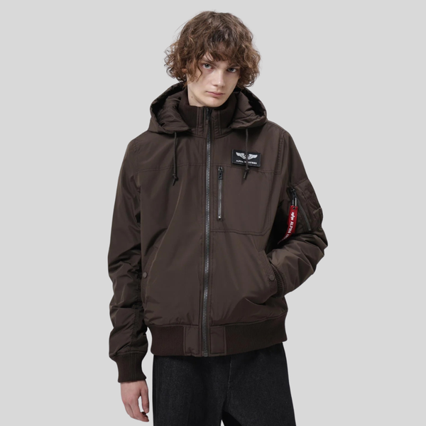 Бомбер Alpha Industries MA-1 Hooded Regular Fit Hickory (Коричневый)
