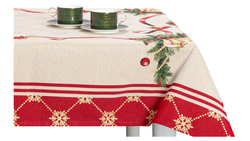 Скатерть 140х300см Mix&Match Home Пуансетия красная