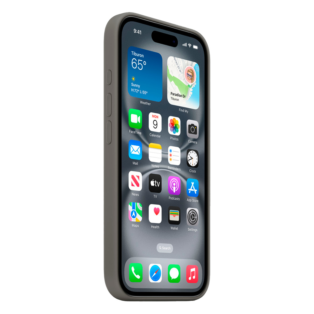 Силиконовый чехол с поддержкой MagSafe Apple Silicone Case для iPhone 16, Stone Gray (Каменно-серый)