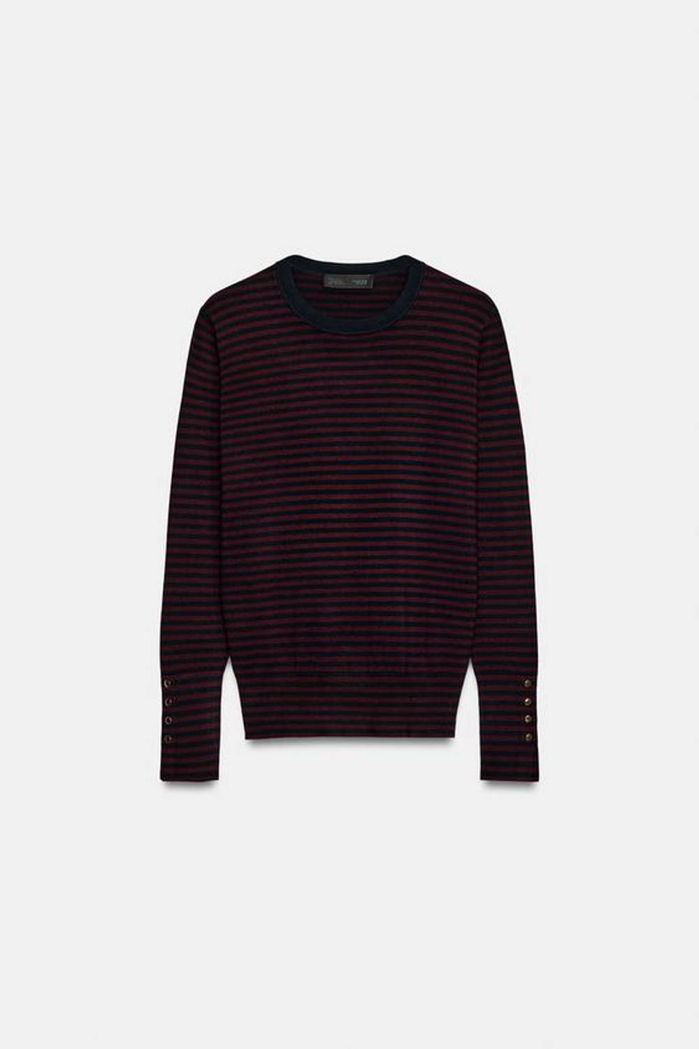 ZARA БАЗОВЫЙ ОДНОТОННЫЙ СВИТЕР, ПОЛОСКИ