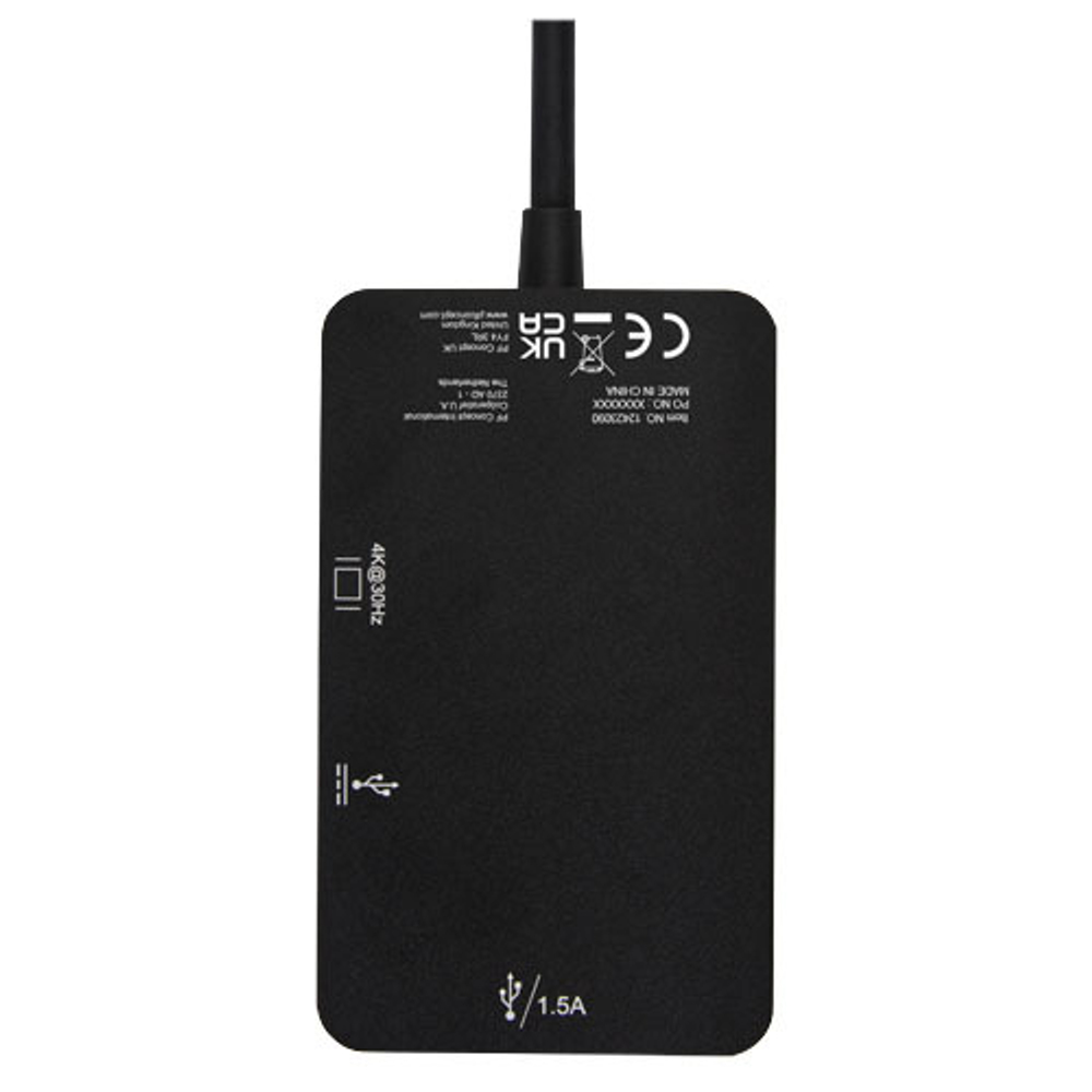 ADAPT Алюминиевый мультимедийный переходник Type-C (USB-A/Type-C/HDMI)