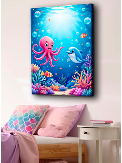 Картина "Морские друзья", галерейная 30х40см 1шт.