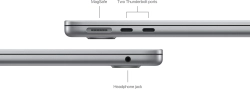 Ноутбук Apple MacBook Air A3113 M3 8 core 8Gb SSD512Gb/10 core GPU 13.6" Liquid Retina (2560x1664) macOS grey space WiFi BT Cam (MRXP3LL/A)