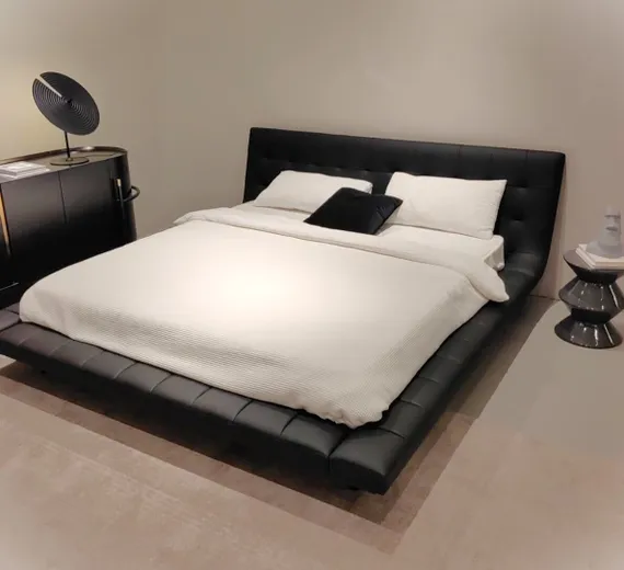 Кровать Onda 180х200 см, черная кожа