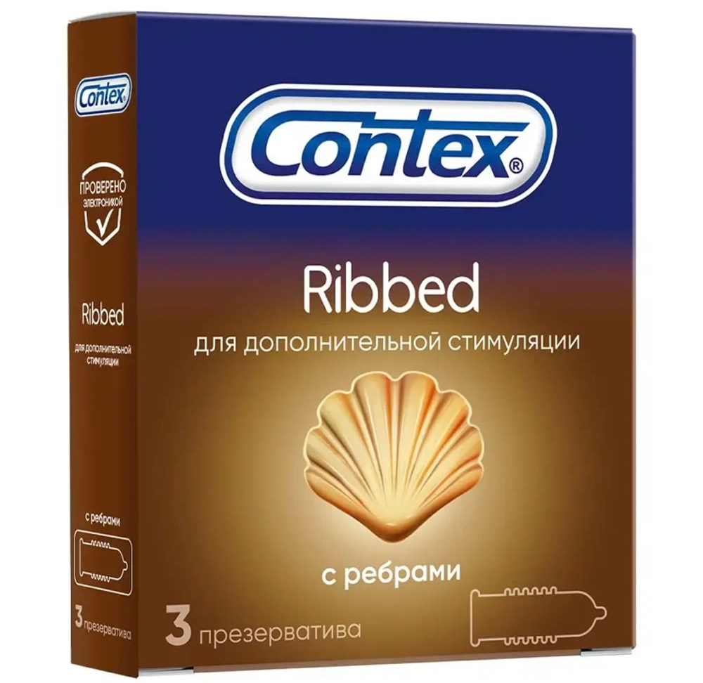 Презервативы Contex Ribbed с ребрами, 3 шт.