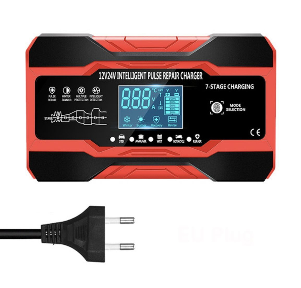 Устройство зарядное для аккумулятора 12V 10A RJTianye [RED] (в бело-красной коробке)