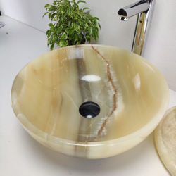 Раковина из оникса Bowl Yellow BO-61102 40x40x15 из натурального камня