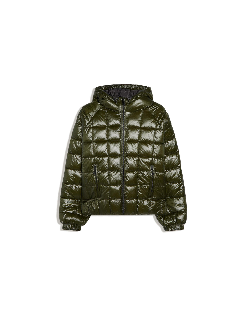 Мужская стёганая куртка grid с капюшоном - BERSHKA