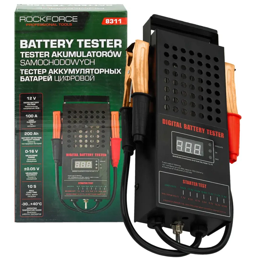 Тестер аккумуляторных батарей цифровой (12V, 100А) RockForce##Rock FORCE RF-8311