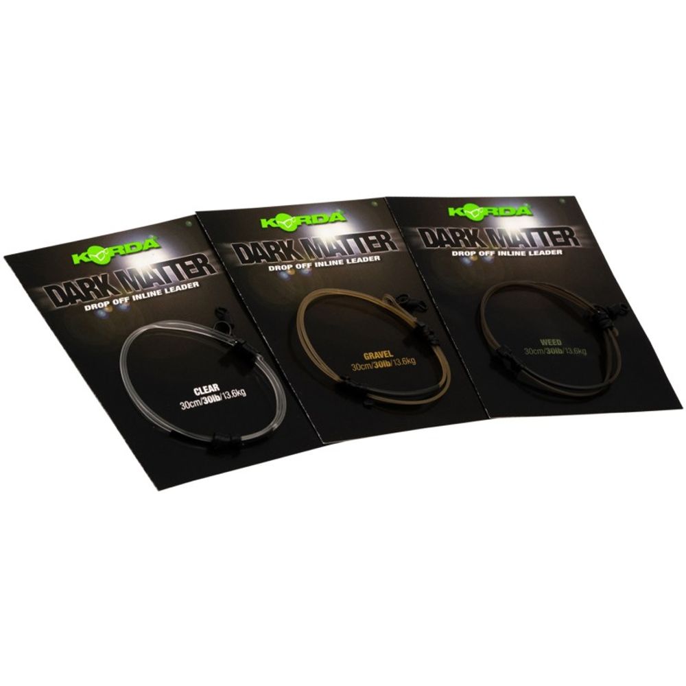 KORDA Поводковый материал Dark Matter Drop Off Inline Weedy 30lb 30см
