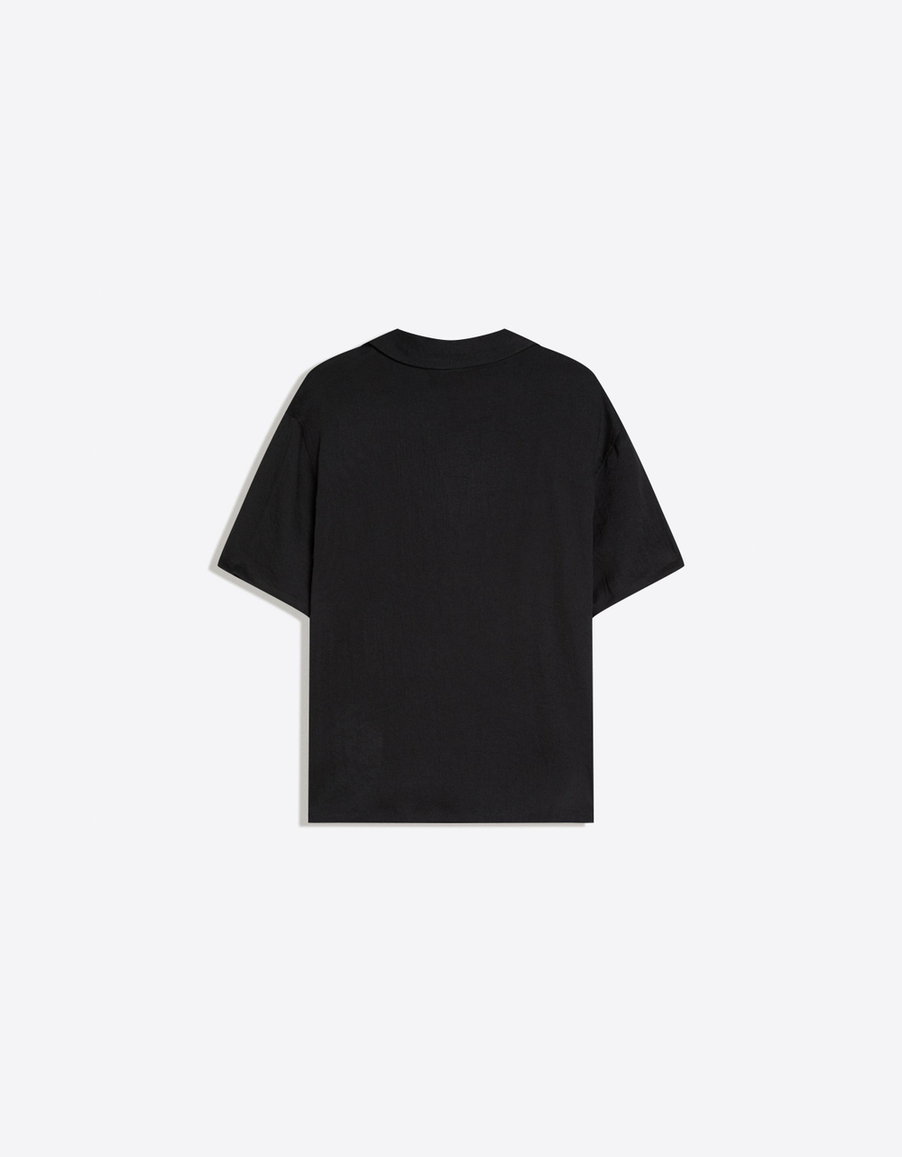 Мужская рубашка из рустикальной ткани с коротким рукавом - BERSHKA