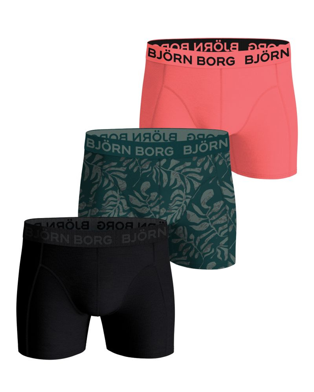 Мужские спортивные боксеры Bj_rn Borg Cotton Stretch 3P - black/red/brown