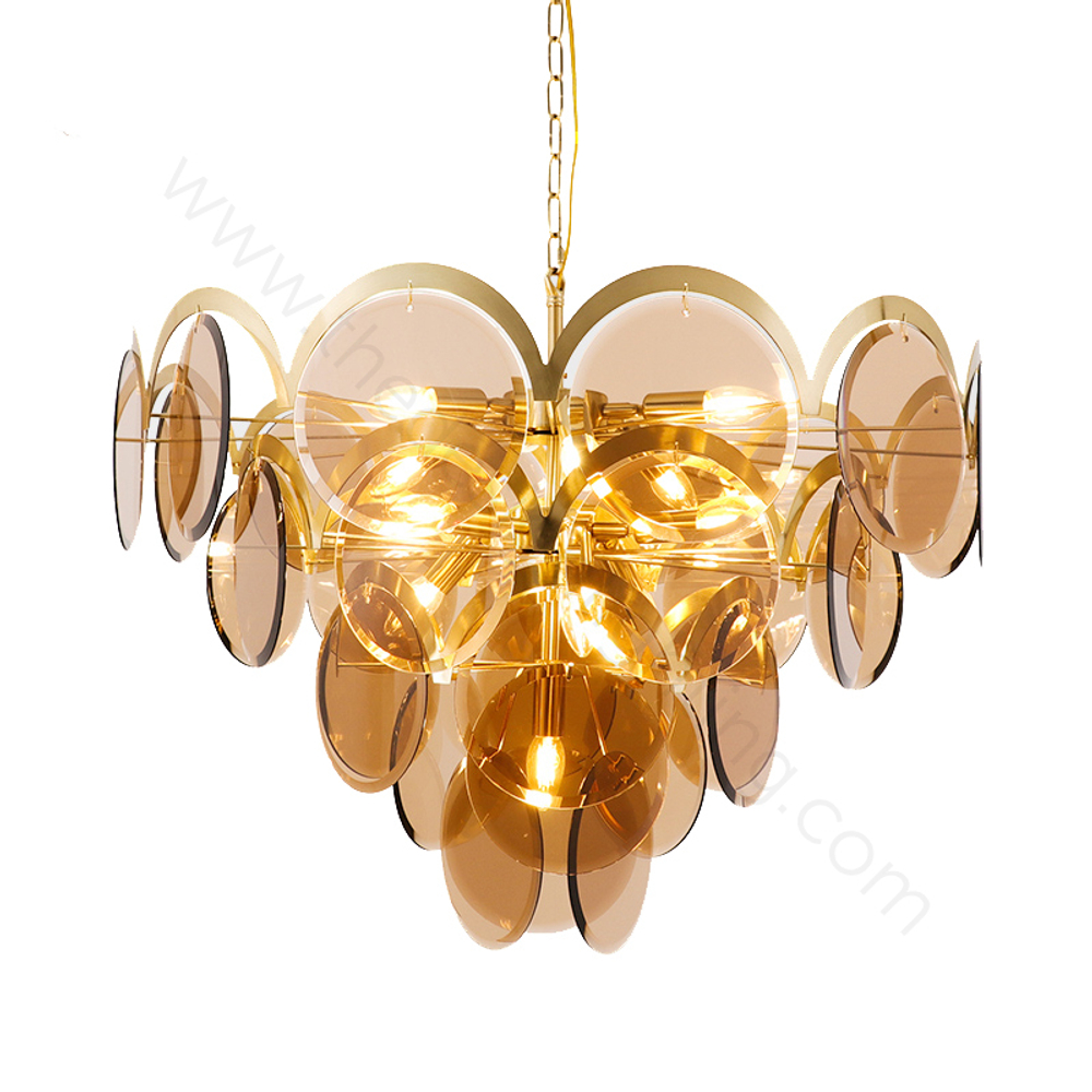 Pendant design lamp Four-tier by Vistosi (Amber)