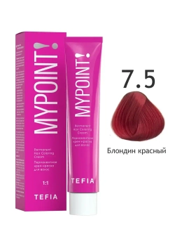 Перманентная крем-краска для волос Tefia MY Mypoint, 7.5 блондин красный, 60 мл