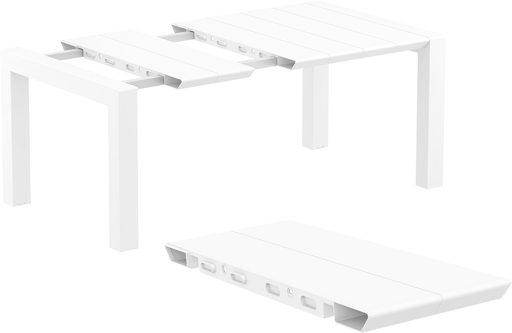 Стол пластиковый раздвижной Siesta ContractVegas Table, 1000-1400х1000х750 мм, белый