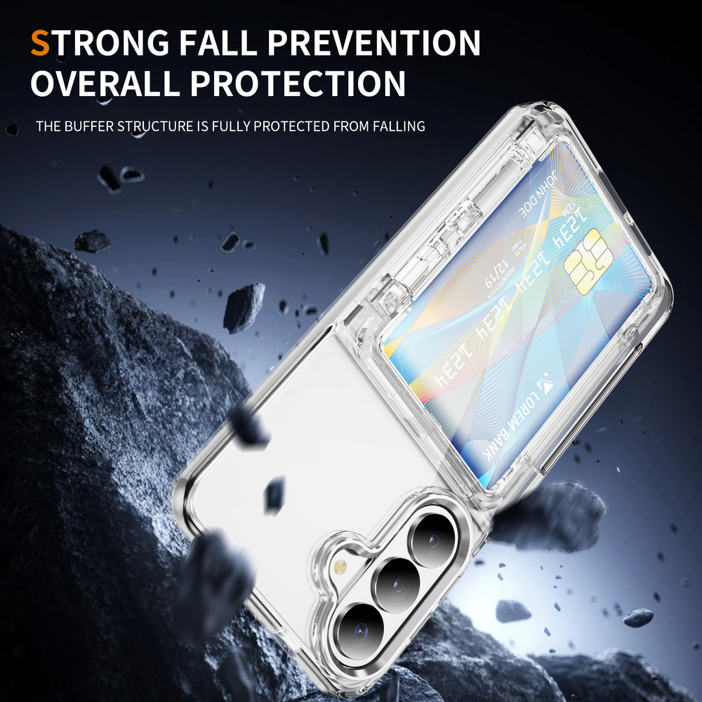 Прозрачный чехол Lumen Case с подставкой 2‑в‑1 и отделением для карт: Samsung Galaxy S25