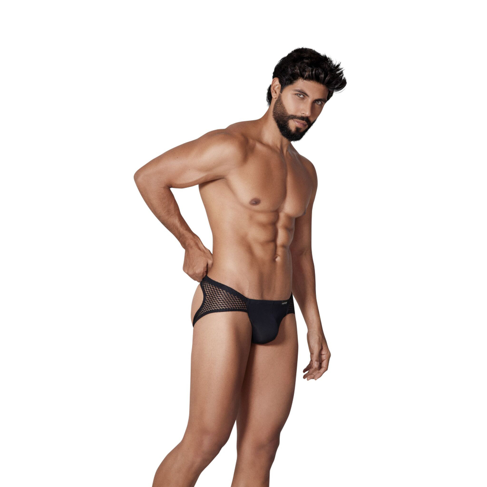 Черные трусы-джоки с ажурными вставками Urge Jockstrap (Размер: M) (Цвет: черный)