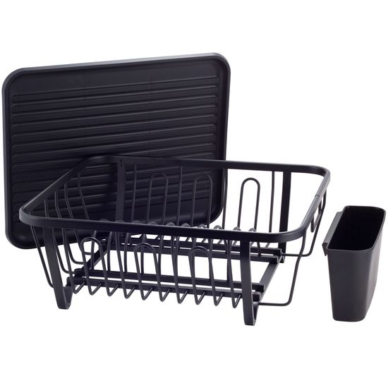 Сушилка для посуды Ofenbach NB 100400 (37,5х33х15 см) из алюминия с поддоном черная