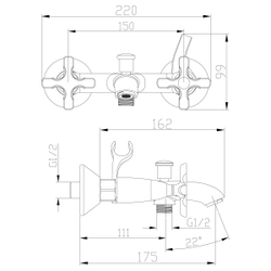 Смеситель Lemark Duetto LM5712C для ванны