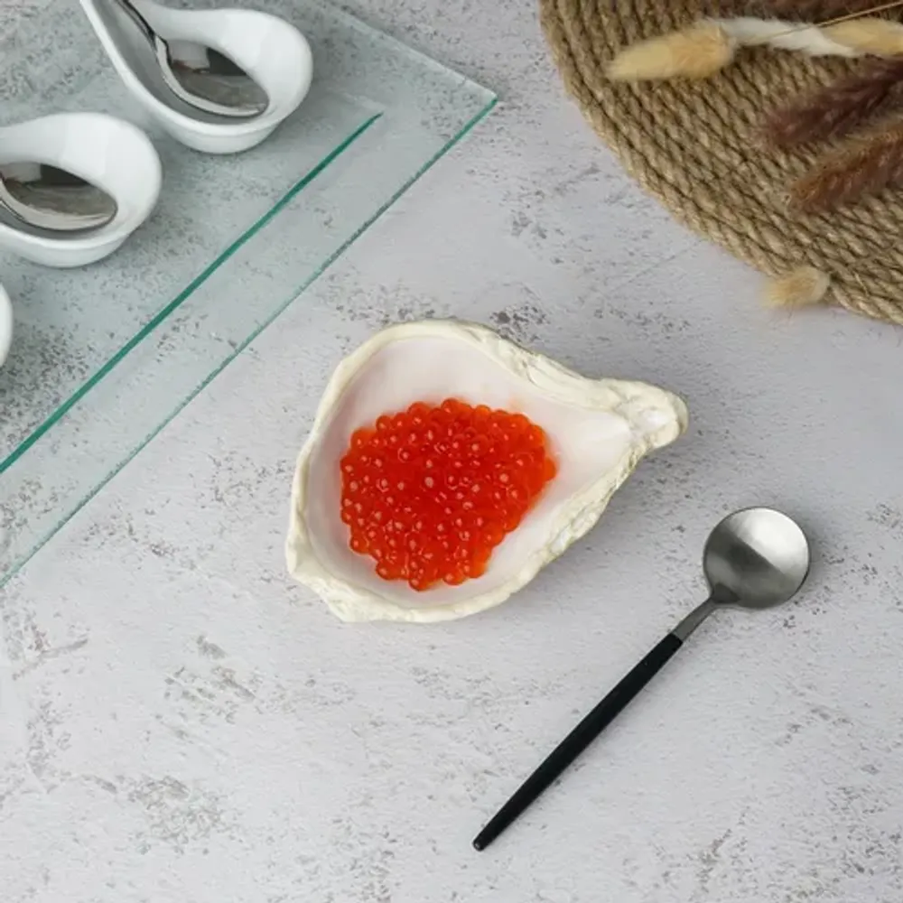 Блюдо для подачи 11,9*8,3 см h4,2 см 20 мл емкость для закусок Gray Shell Frutti di Mare P.L. [1]
