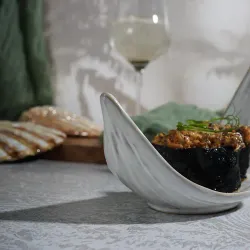 Блюдо для подачи 22*7,5 см h13 см для закусок Gray Leaf Frutti di Mare P.L. [1]