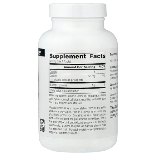 Source Naturals, N-ацетилцистеин, 1000 мг, 120 таблеток