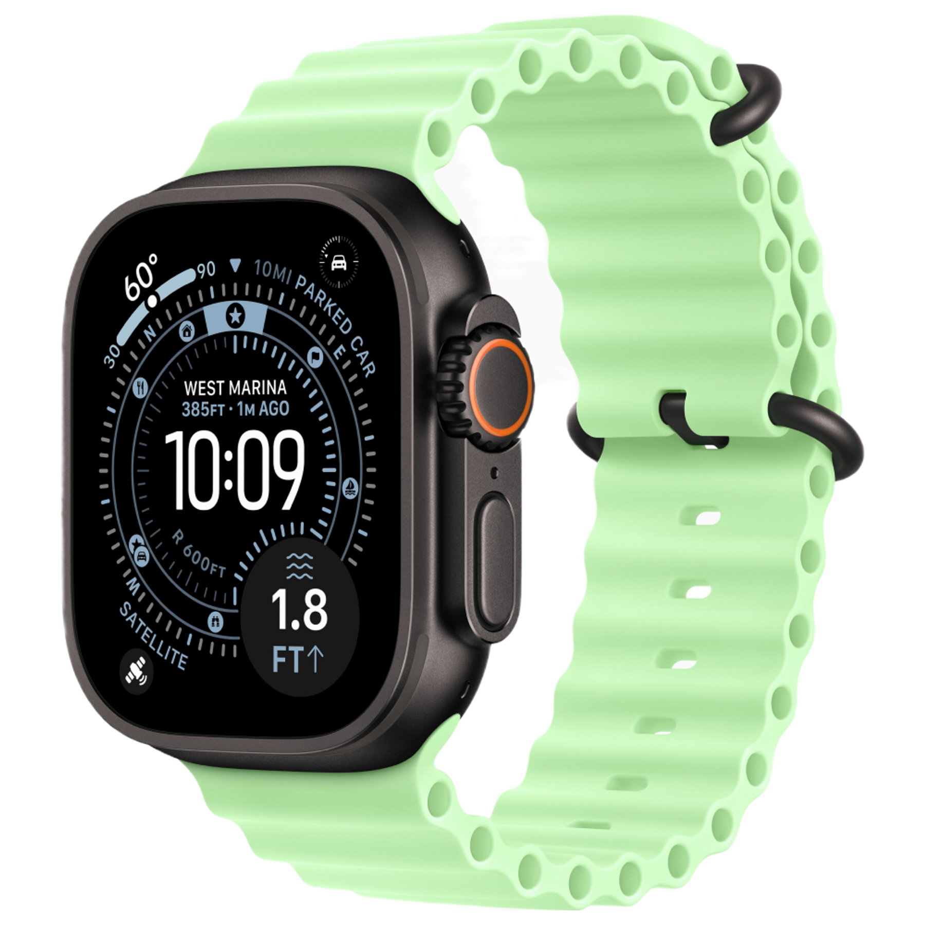 Умные часы Apple Watch Ultra 3, 49 мм, Black Titanium, ремешок Green Ocean Band