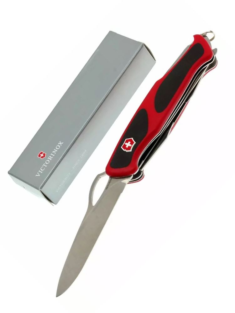 Нож перочинный VICTORINOX RangerGrip 78, 130 мм, 12 функций, с фиксатором лезвия, красный с чёрным