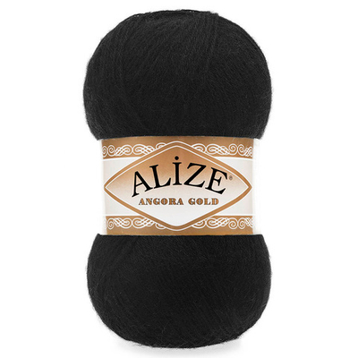 Пряжа Alize (Ализе) Angora Gold / уп.5 мот. по 100 г, 550м, 060 черный A