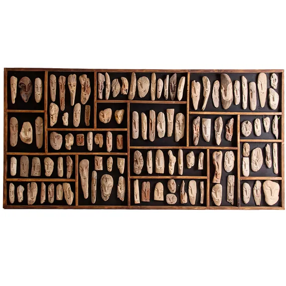 Декоративная панель Fossils, 245х122 см, из тропической древесины с натуральной антикварной отделкой