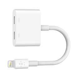Кабель переходник для iPhone 7/7 Plus на наушники jack 3.5 + разъем для зарядки