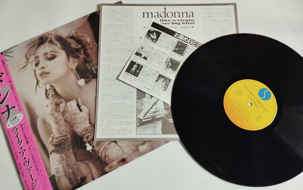 Винтажная виниловая пластинка LP Madonna Like A Virgin and Other Big Hits (Japan 1985) (Obi) Mini-Album