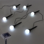 Гирлянда для улицы «Светящийся шар» 3.5 м 6 ламп LED (d=5 см) чёрн.пров, 1 реж.,IP-54, Белый (солнечная батарея)