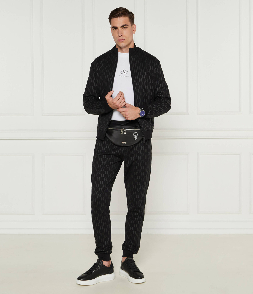Кожаные кроссовки kapri Karl Lagerfeld - черный(KL52575N)