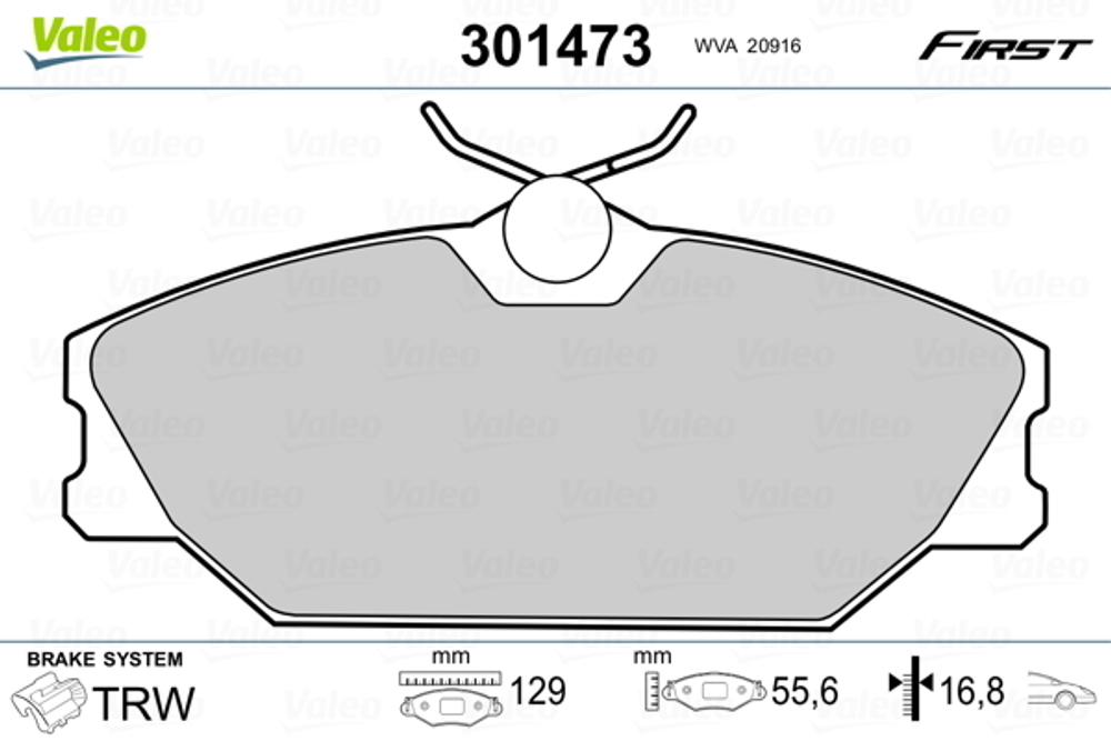 VALEO - 301473-VAL - Brake Pad Set, disc brake