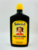 Жидкие поливитамины Sana-Sol со вкусом апельсина для взрослых и детей 3+, без сахара, 500 мл (из Финляндии)