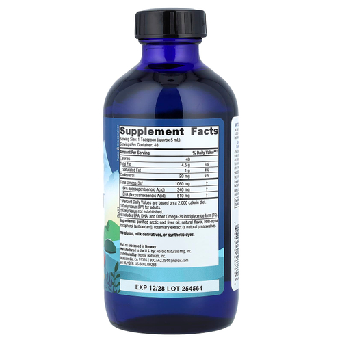 Nordic Naturals, Arctic Cod Liver Oil™, со вкусом лимона, 237 мл (8 жидк. унций)