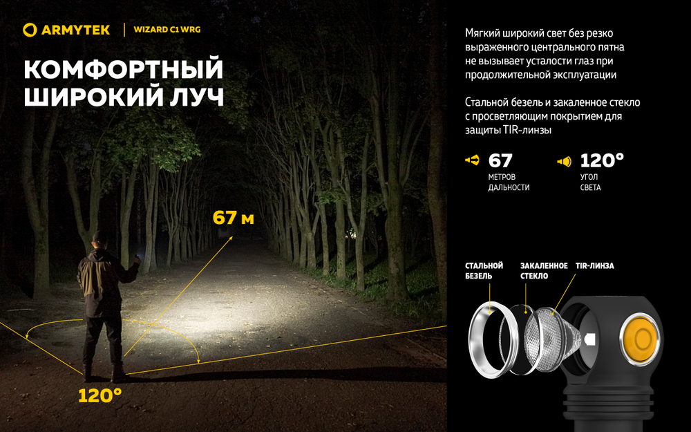 Фонарь Armytek Wizard C1 WRG Белый