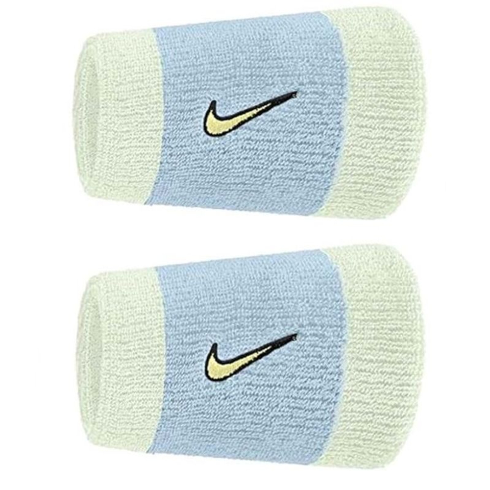 Теннисные напульсники Nike Swoosh Double Wide 2P - cream/sky blue