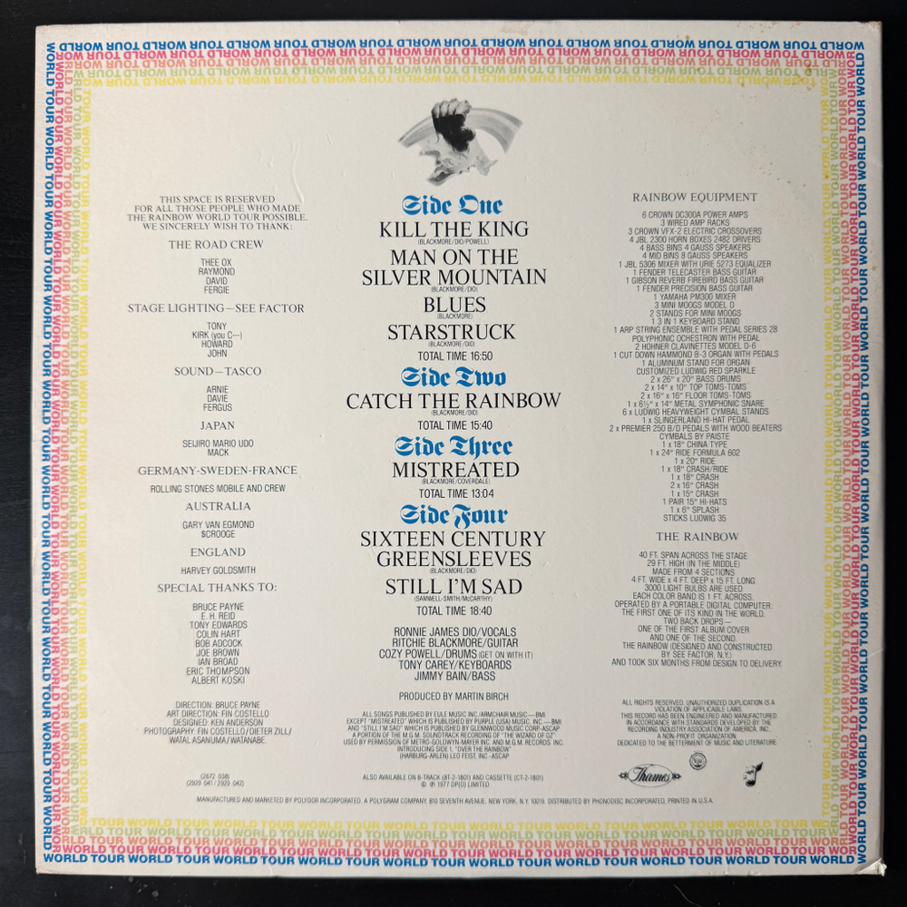 Rainbow ‎– On Stage 2LP (США 1977г.) Т