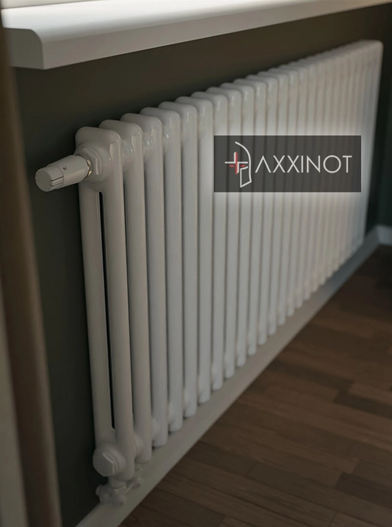 Axxinot Sentir 2050 - двухтрубный трубчатый радиатор высотой 500 мм, нижнее подключение с термовентилем, белый