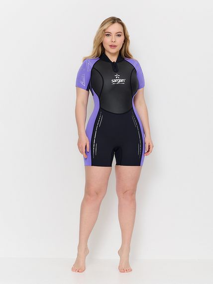 Гидрокостюм Sargan Nero 2.0 Shorty Pro lady 2 мм черно-сиреневый