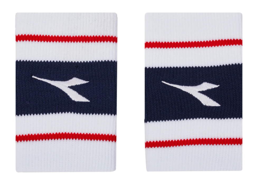 Напульсник теннисный Diadora Wristbands Wide Logo - белый