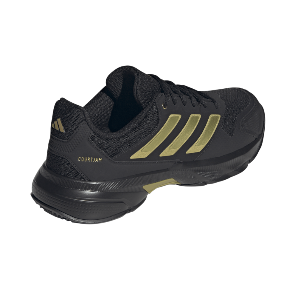 Мужские теннисные кроссовки Adidas CourtJam Control 3 - core black/gold metallic/core black