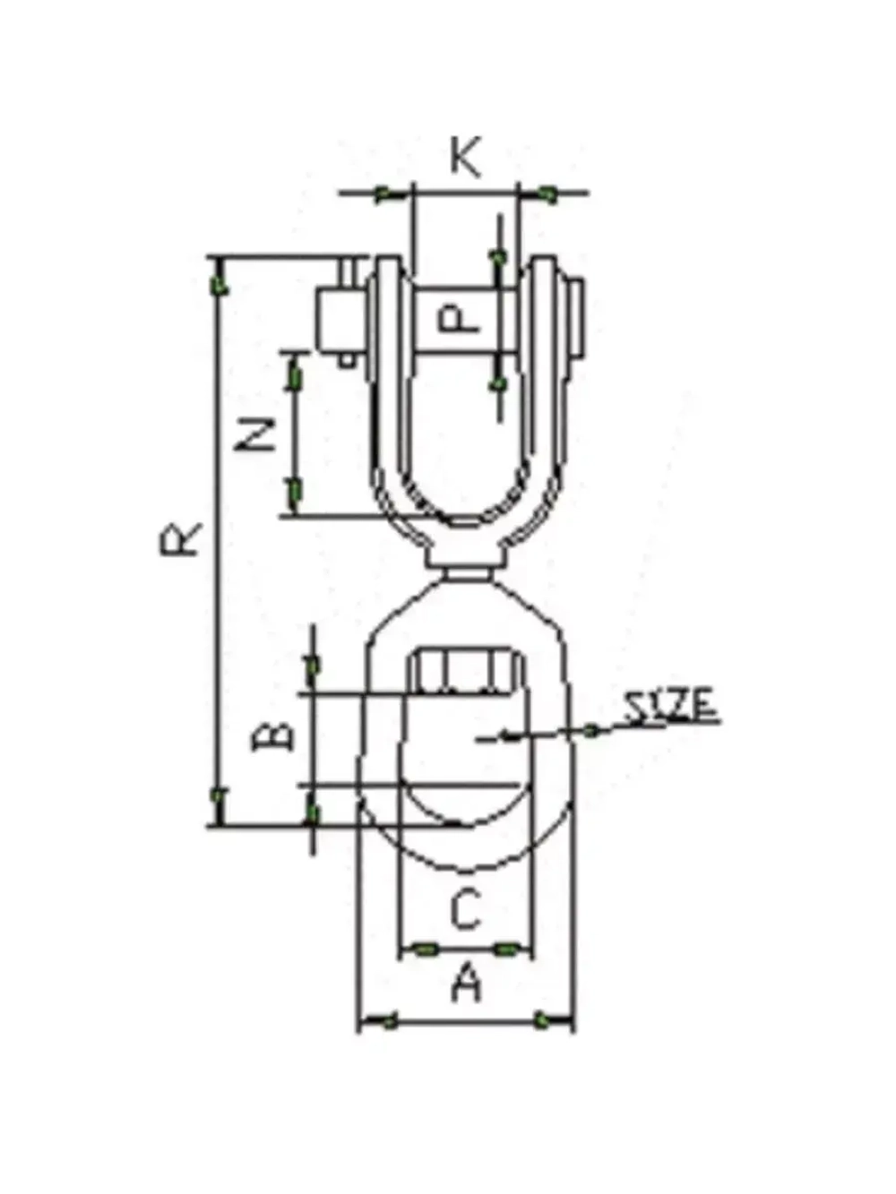 Вертлюг такелажный петля-вилка 5/8" (2358кг)