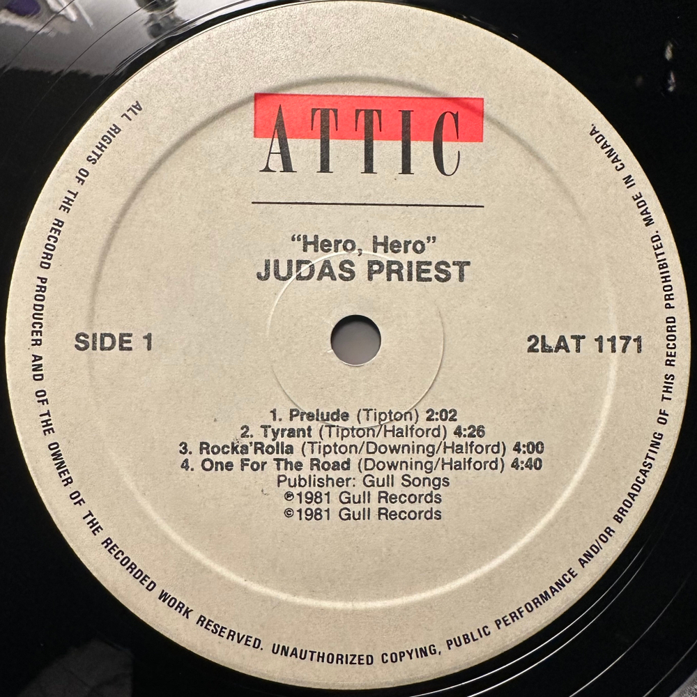 Judas Priest - Hero, Hero 2LP (Канада 1981г.)