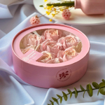 Букет из зефира «Нежность в розовом» — шляпная коробка, ручная сборка