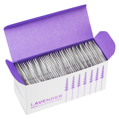 Салфетки для очищения макияжных кистей ManlyPro K018 /Lavender/ 50шт